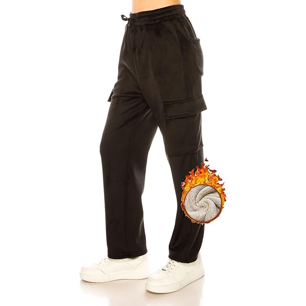 Amazon.com: Fuzzy Fleece Cargo Pants for Women Winter Padded Warm